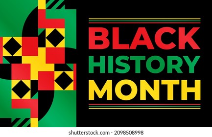 Black History Month. Celebrated annually in February in the USA and Canada, October in Great Britain . Background, poster, greeting card, banner design. Vector EPS 10.