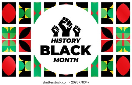 Black History Month. Celebrated annually in February in the USA and Canada, October in Great Britain . Background, poster, greeting card, banner design. Vector EPS 10.