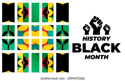 Black History Month. Celebrated annually in February in the USA and Canada, October in Great Britain . Background, poster, greeting card, banner design. Vector EPS 10.