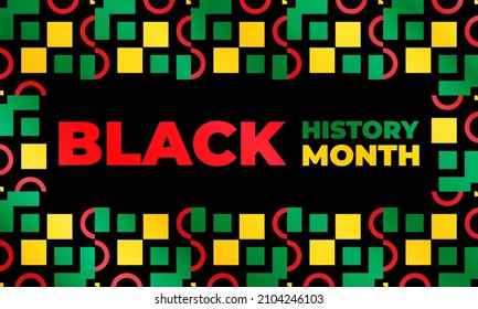 Black History Month. Celebrated annually in February in the USA and Canada, October in Great Britain . Background, poster, greeting card, banner design. Vector EPS 10.
