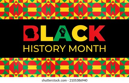 Black History Month. Celebrated annually in February in the USA and Canada, October in Great Britain . Background, poster, greeting card, banner design. Vector EPS 10.