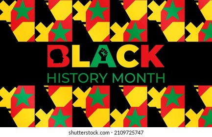 Black History Month. Celebrated annually in February in the USA and Canada, October in Great Britain . Background, poster, greeting card, banner design. Vector EPS 10.