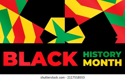 Black History Month. Celebrated annually in February in the USA and Canada, October in Great Britain . Background, poster, greeting card, banner design. Vector EPS 10.