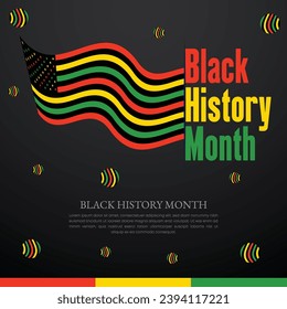 Black History Month celebrated. February national black history month African American vector illustration Template for background, banner, card, poster with text inscription