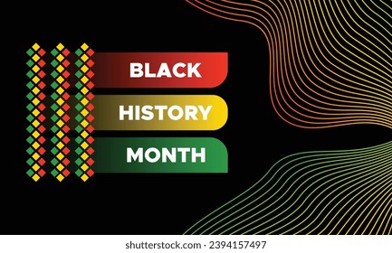 Black History Month celebrated. February national black history month African American vector illustration Template for background, banner, card, poster with text inscription