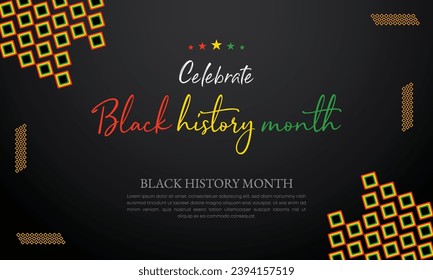Black History Month celebrated. February national black history month African American vector illustration Template for background, banner, card, poster with text inscription