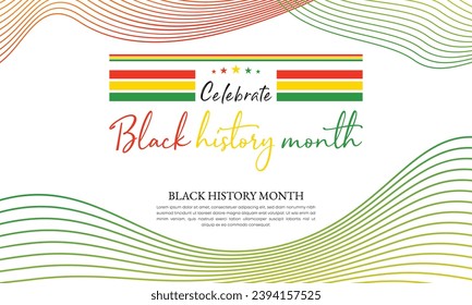 Black History Month celebrated. February national black history month African American vector illustration Template for background, banner, card, poster with text inscription