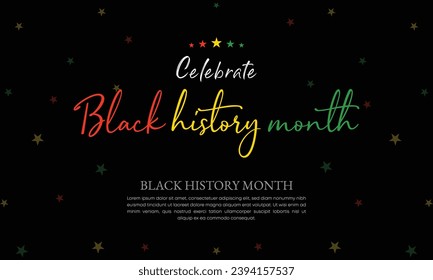 Black History Month celebrated. February national black history month African American vector illustration Template for background, banner, card, poster with text inscription