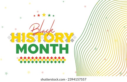 Black History Month celebrated. February national black history month African American vector illustration Template for background, banner, card, poster with text inscription