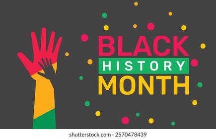 Black History Month is celebrated in February and October across the US, Canada, UK, Africa, Ireland. Pattern classic color background template use to banners, cards, posters, book covers, and placard