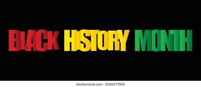 black history month celebrating banner vector. Black History Month banner design template vector. Black History Month banner with orange, red and green. design graphic Black history month