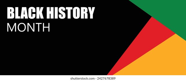 black history month celebrating banner vector. Black History Month banner design template vector.  orange, red and green design graphic