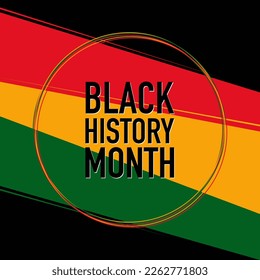 Black History Month celebration banner with colorful stripes