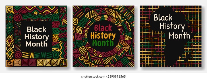 Black history month celebration banner background. Black history month social media post template, card, poster