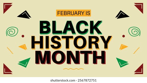 Black History Month Celebration Banner in February. Promoting awareness and education on African heritage and achievements.