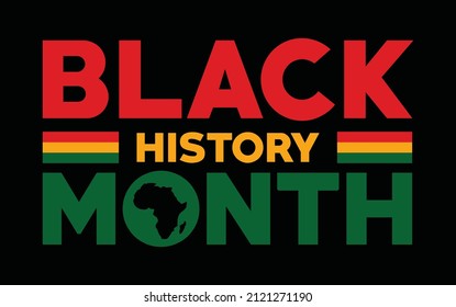 Black History Month celebration design. Vector illustration and icon symbol. Logotype and word mark.