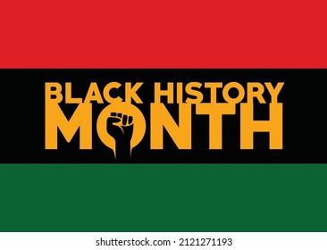 Black History Month celebration design. Vector illustration and icon symbol. Logotype and word mark.