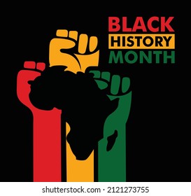 Black History Month celebration design. Vector illustration and icon symbol. Logotype and word mark.