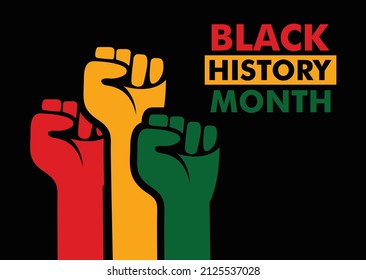 Black History Month celebration design. Vector illustration and icon symbol. Logotype and word mark.