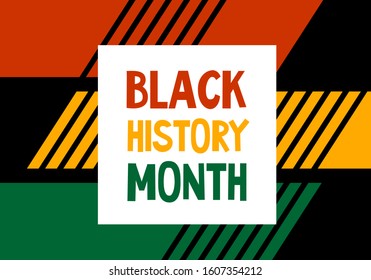 Black history month celebration vector banner. African-American History Month illustration for social media, card, poster. Art with ethnic abstract modern African patterns.