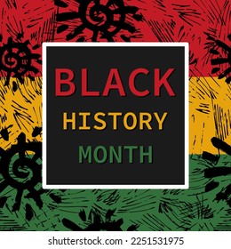 Black history month celebration vector banner.Black history month social media post template,card, poster