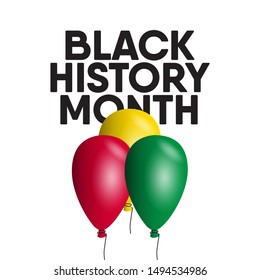 black history month celebrations modern design template with balloons.