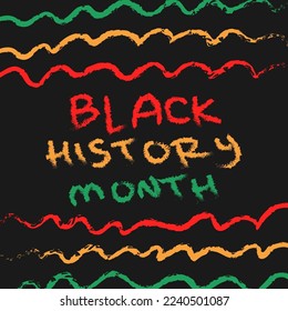 black history month chalk typography texture vector design element