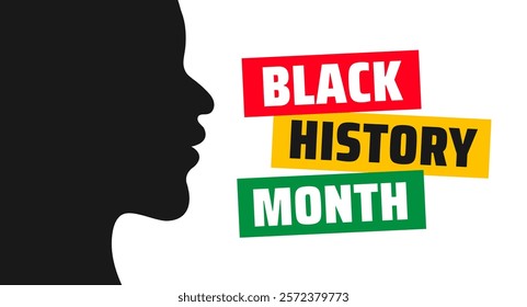 Black history month colorful lettering typography with African man design background. black history month 2025 background. Celebrated February in united state and Canada.