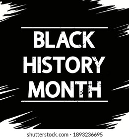 Black History Month concept, banner, poster on black background. Vector grunge lettering.