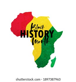 Concepto Del Mes De La Historia Negra Con Mapa Y Mano En Fondo Negro