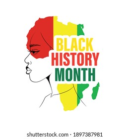 Black History Month Concept With Map And Hand On black Background