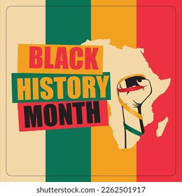 Black History Month Day Social media Post Template Illustration