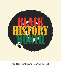 Black History Month design. African American cultural celebration poster, banner, greeting card. African flag color typography vector illustration.