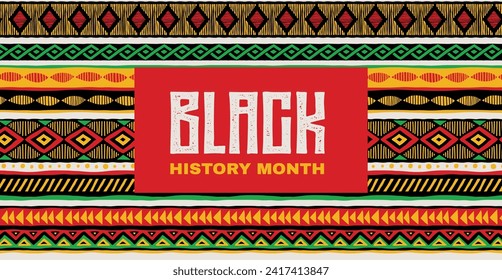 Black history month design. Concept illustration, African patterns, banner, background