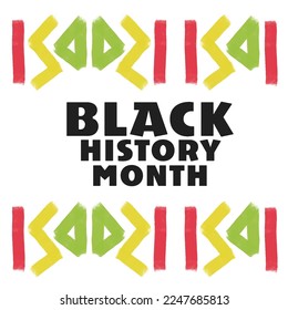 Black history month, design on white background, post template, African style geometric pattern
