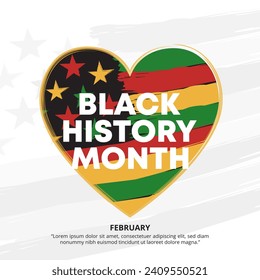 Black History Month design with painted African color decoration