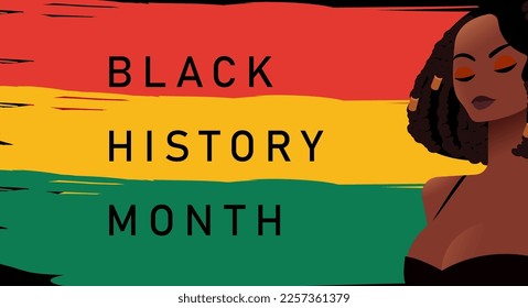 Black History Month Design Poster with Girl Character Vector Illustration