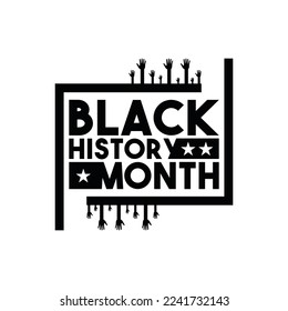 Black History Month design text on white background. February. Poster, banner, card. Eps 10.