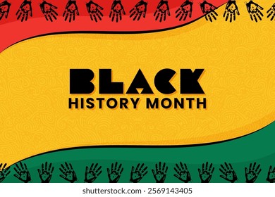 Black History Month Design with themed Color red,Yellow and Green with Black Text.