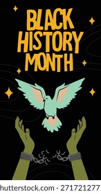 Black History Month Design Vector Template for social media or banner print.
