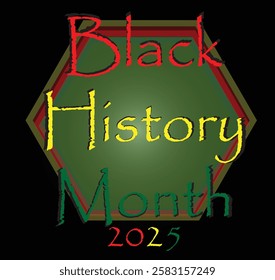 Black history month editable text vector illustration. Black history month logotype, sticker, label, badge, tag for headline, banner, poster, template.