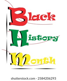 Black history month editable text vector illustration. Black history month logotype, sticker, label, badge, tag for headline, banner, poster, template.