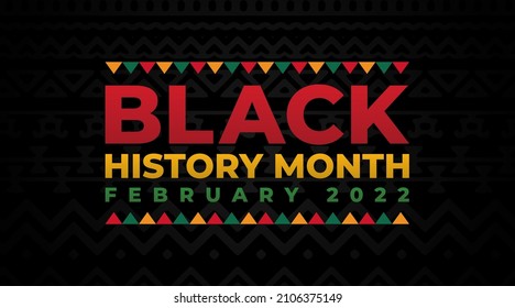 Black history month february 2022 modern creative banner, sign, design concept, social media post, template with red, green and yellow african background 