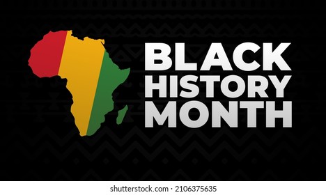 Black history month february 2022 modern creative banner, sign, design concept, social media post, template with red, green and yellow african background 