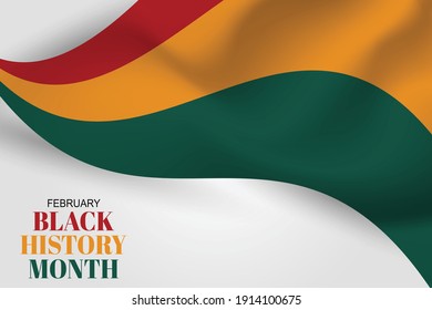 Black History Month February. African American culture celebration. Annual USA and Canada holiday banner background design. Vector illustration.