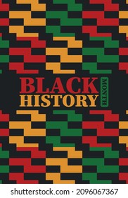 Black History Month in February. African American Culture and History. Celebrated annual in United States and Canada. In October in Great Britain. Vector poster, tradition ornament illustration