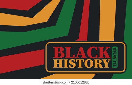 Black History Month in February. African American Culture and History. Celebrated annual in United States and Canada. In October in Great Britain. Vector poster, tradition ornament illustration