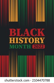 Black History Month in February. African American Culture and History. Celebrated annual in United States and Canada. In October in Great Britain. Vector poster, tradition ornament illustration