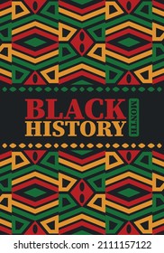 Black History Month in February. African American Culture and History. Celebrated annual in United States and Canada. In October in Great Britain. Vector poster, tradition ornament illustration