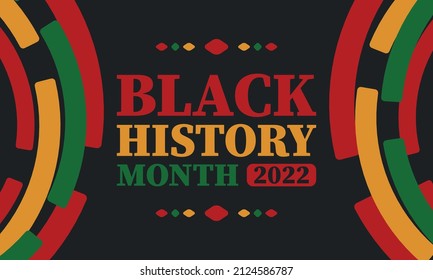 Black History Month in February. African American Culture and History. Celebrated annual in United States and Canada. In October in Great Britain. Vector poster, tradition ornament illustration